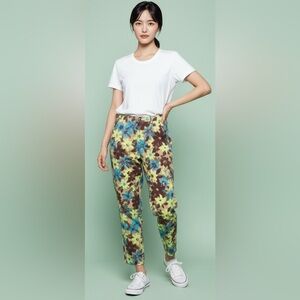 NWOT Colour Range SZ M green/blue/brown pants w/single pleat front.